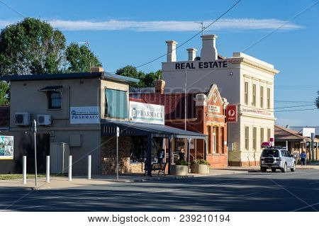 Nagambie, Australia - March 12, 2018: High Street Is The Main Street Running Through Nagambie In Shi