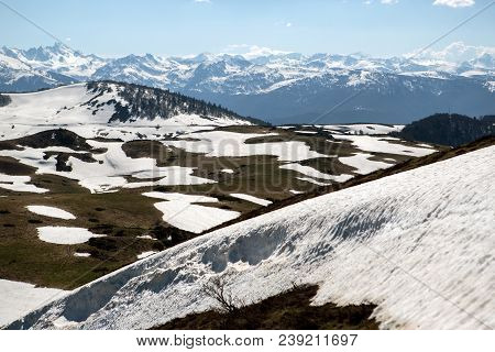 Mountains Of French Pyrenees Between Ascou And Camurac