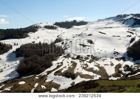 Mountains Of French Pyrenees Between Ascou And Camurac