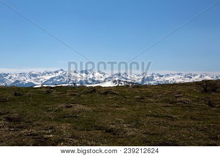 Mountains Of French Pyrenees Between Ascou And Camurac