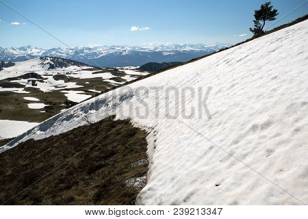 Mountains Of French Pyrenees Between Ascou And Camurac