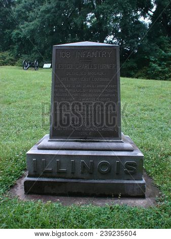 Union Army Of The Tennessee The American Civil War 108th Illinois Infantry Memorial Marker, Vicksbur