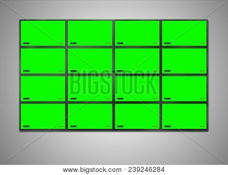 Cctv Monitor With 16 Displays For Security Recorder