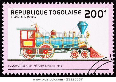 İptal edilen Togo pul eski İngilizce buhar motoru lokomotif demiryolu