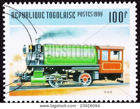 İptal edilen Togo tren posta pulu bağbozumu demiryolu buhar motoru lokomotif