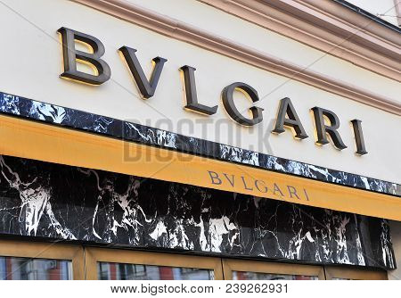 Moscow, Russia - May 02: Logo Of Bulgary Flagship Store, Moscow On May 2, 2018.