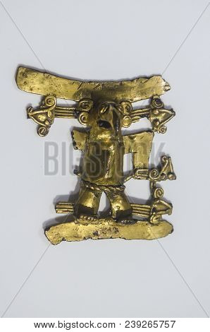 Handcrafted Piece In Gold Made By Ancient Artisans Of Costa Rica
