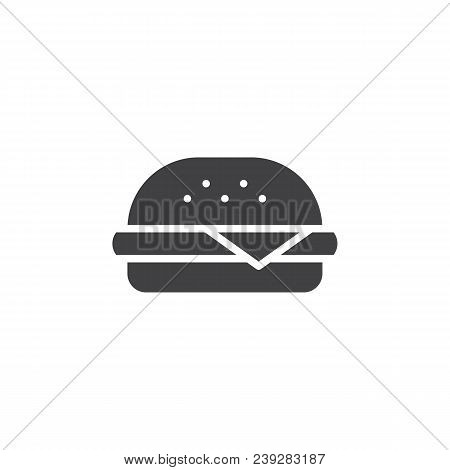 Burger Vector Icon. Filled Flat Sign For Mobile Concept And Web Design. Cheeseburger Or Hamburger Si