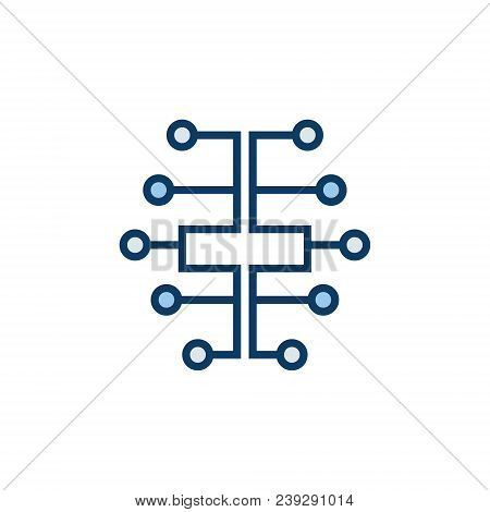 Digital Brain Icon - Vector Electric Circuit Brain Concept Ai Symbol Or Logo Element