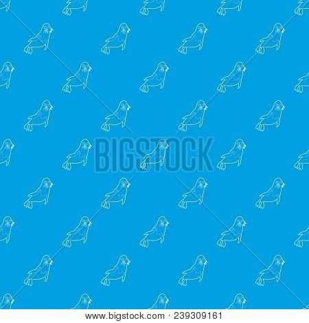 Fur Seal Pattern Vector Seamless Blue Repeat For Any Use