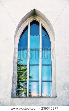 Old Window With Reflections, Spilberk Castle, Brno, Southern Moravia, Czech Republic. Architectural 