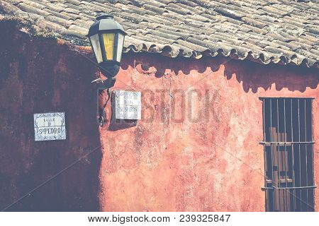 Calle De Los Suspiros (sighs Street) In Colonia Del Sacramento Uruguay