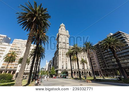Montevideo, Uruguay - February 03,, 2018: Palacio Salvo In The Center Of The City Of Montevideo, Uru