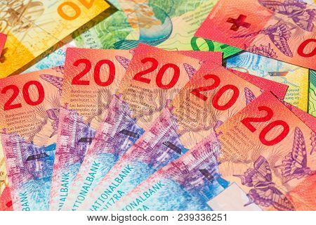 Collection of the new swiss banknotes (issued in 2017)