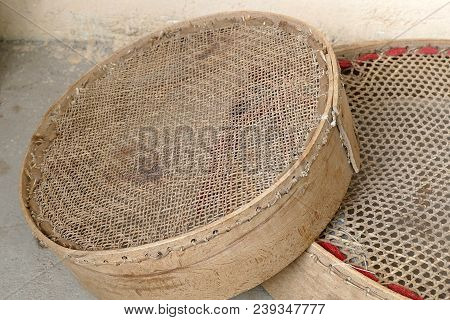 A Sieve To Sift Wheat, A Small Porous Sieve, A Handmade Classic Sieve,
