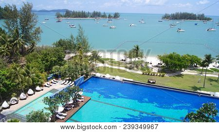 Pulau Langkawi, Malaysia - Apr 4th 2015: Swimming Pool Of The Danna Luxury Hotel On Langkawi Island 
