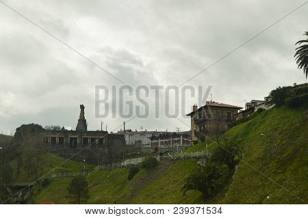 Beautiful Military Building In The Fortified Town Of Getaria. Architecture Middle Ages Travel. March