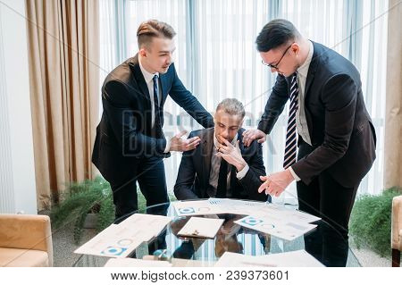 Friendship Support Help Sympathy Compassion Concept. Business Partners Or Colleagues Consoling And C