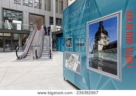 Lyon, France, May 4, 2018 : Inhabitants Of Lyon Discover New Hôtel-dieu Converted After 3 Years Of W