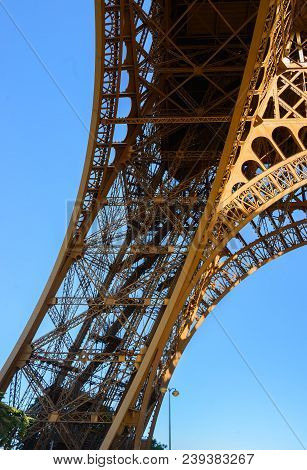 View On Eiffel Tower In Paris From Below, France
