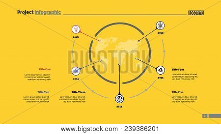 Five World Map Items Vector Photo Free Trial Stock Five World Map Items Process Chart Slide Template Business Data Timeline Point