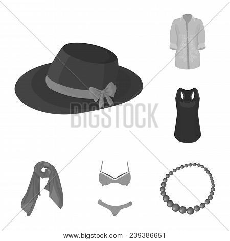 Women Clothing Monochrome Icons In Set Collection For Design.clothing Varieties And Accessories Vect