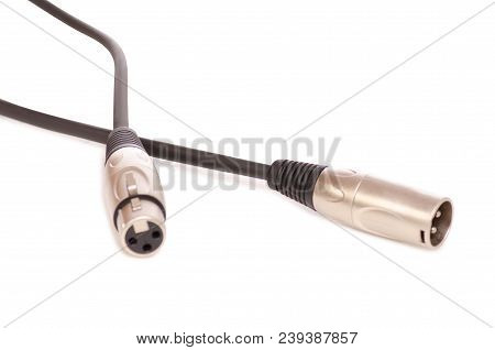 Xlr Cable Sound Microphone Electronic On White Background Isolation