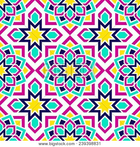 Iislamic Background. Arabic Repeat Texture. Vector Geometric Seamless Pattern. Trendy Textures In Ea