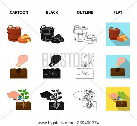 Garden, Ecology, Farmingand Other  Icon In Cartoon, Black, Outline, Flat Style. Feed, Plot Farmicons