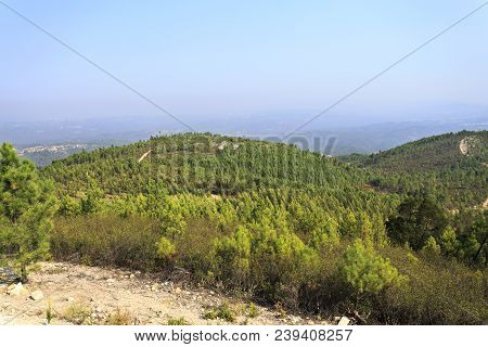 Panoramic View From The Picoto De Melrica, The Geodetic Center Of Portugal, Near Vila De Rei, Portug