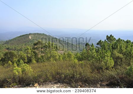 Panoramic View From The Picoto De Melrica, The Geodetic Center Of Portugal, Near Vila De Rei, Portug
