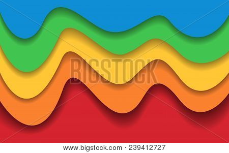 Bright Colorful Layers. Trendy Abstract Background For Web, Banner. Poster, Presentation. Material D