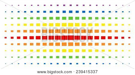 Filled Rectange Icon Spectrum Halftone Pattern. Vector Filled Rectange Pictograms Are Arranged Into 