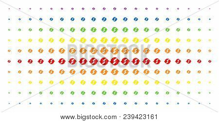 Refresh Icon Spectrum Halftone Pattern. Vector Refresh Symbols Are Arranged Into Halftone Matrix Wit