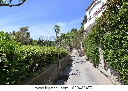 Narrow Street Of  Small Mountain Resort Town