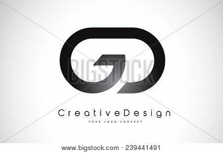 Gd G D Letter Logo Design In Black Colors. Creative Modern Letters Vector Icon Logo Illustration.