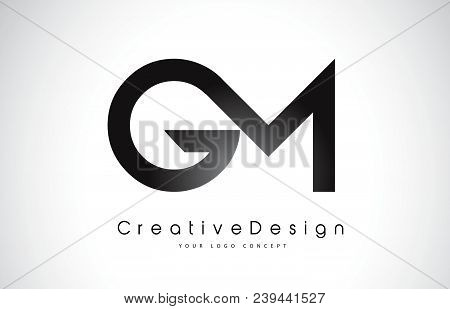 Gm G M Letter Logo Design In Black Colors. Creative Modern Letters Vector Icon Logo Illustration.
