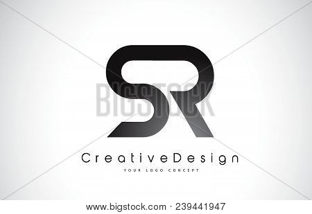 Sr S R Letter Logo Design In Black Colors. Creative Modern Letters Vector Icon Logo Illustration.