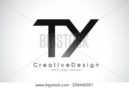 Ty T Y Letter Logo Design In Black Colors. Creative Modern Letters Vector Icon Logo Illustration.