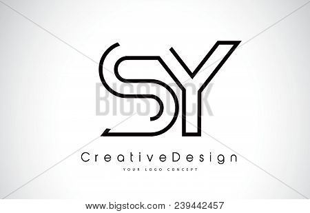Sy S Y Letter Logo Design In Black Colors. Creative Modern Letters Vector Icon Logo Illustration.
