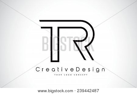 Tr T R Letter Logo Design In Black Colors. Creative Modern Letters Vector Icon Logo Illustration.