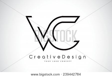 Vc V C Letter Logo Design In Black Colors. Creative Modern Letters Vector Icon Logo Illustration.