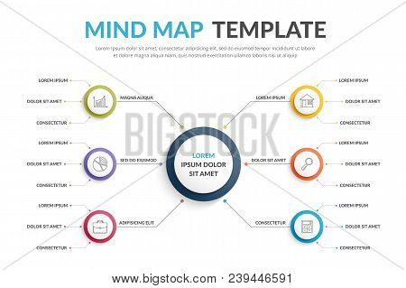 Absrtact Mind Map Template, Business Infographics, Vector Eps10 Illustration