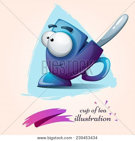 Funny, Cute, Crazy Cartoo Characters Cup Vector Eps 10