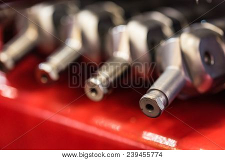 Close-up Of Hydraulic Equipment Of Lift Hitch Of A Modern Tractor