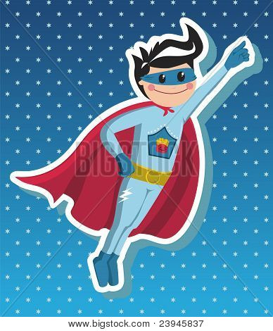 Supereroe ragazzo Cartoon.