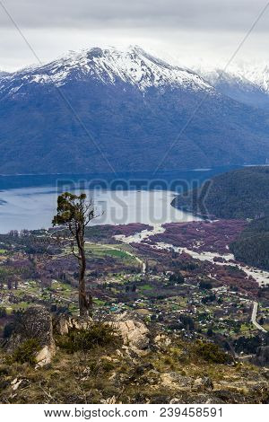 Panoramic View Of The Andes Mountain Range From A Viewpoint In Lago Puelo Near Bariloche In Argentin