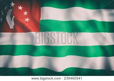 3d Rendering Of An Old Abkhazia Flag Waving