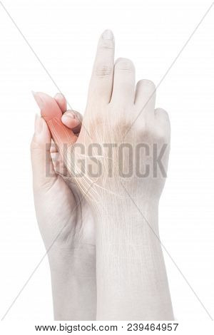 Finger Muscle Pain White Background Finger Injury