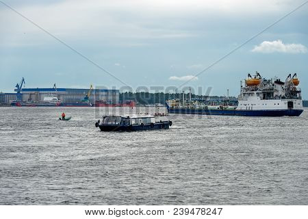 Shlisselburg, Saint Petersburg, Russia - August 21, 2017: Pleasure Boat 